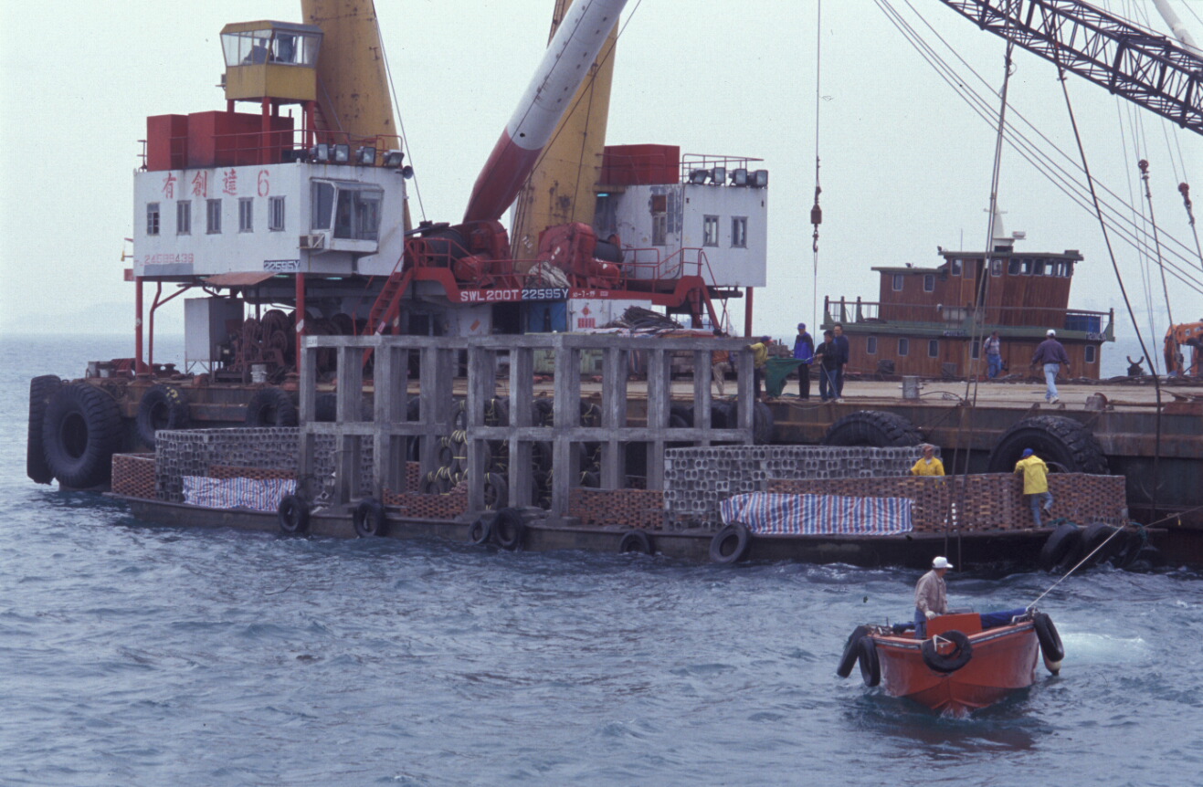Photo of river barge vessel artificial reef