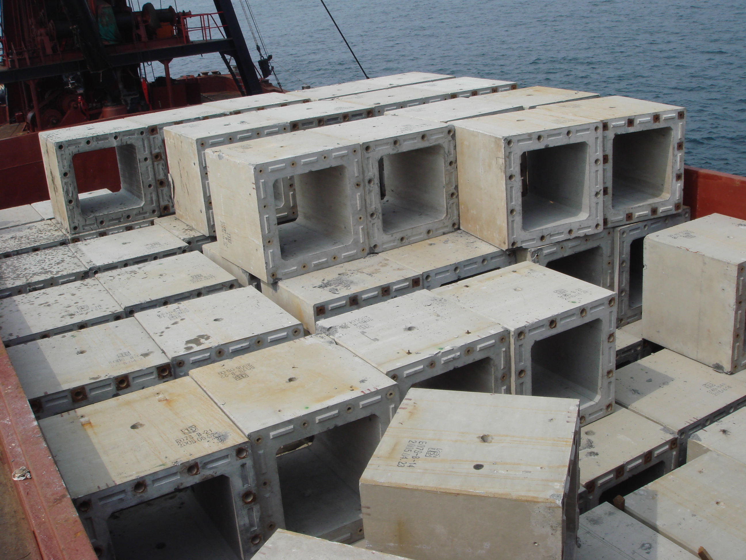 Photo of concrete hollow cubes