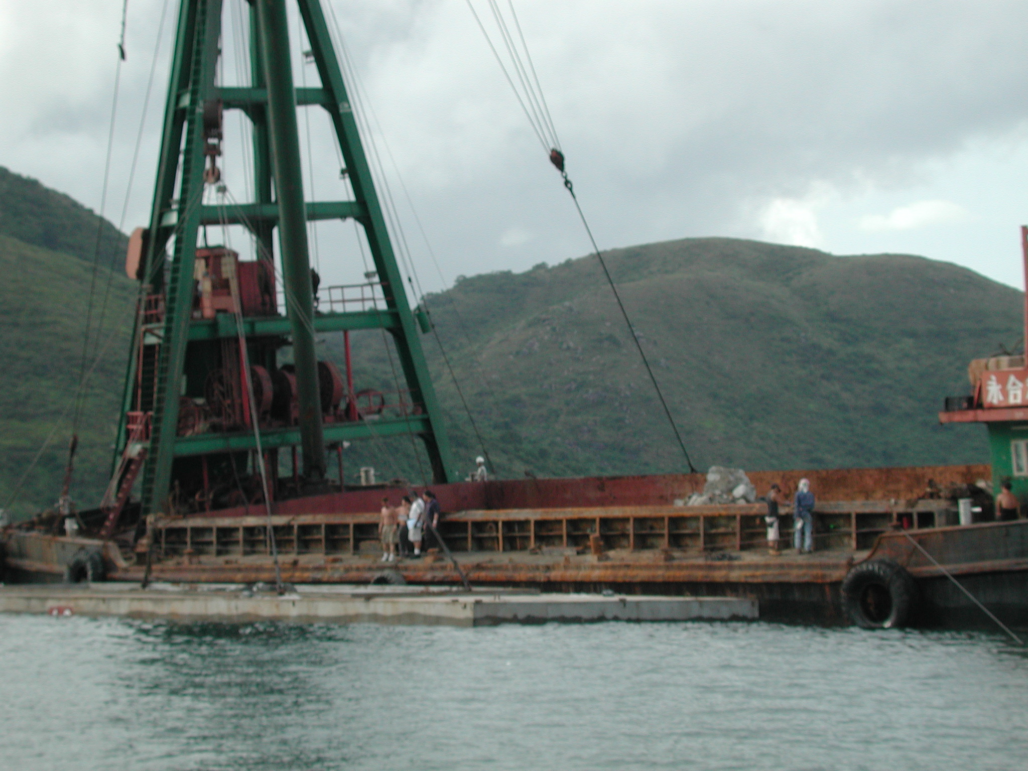 Photo of deployment of steel vessel artificial reef