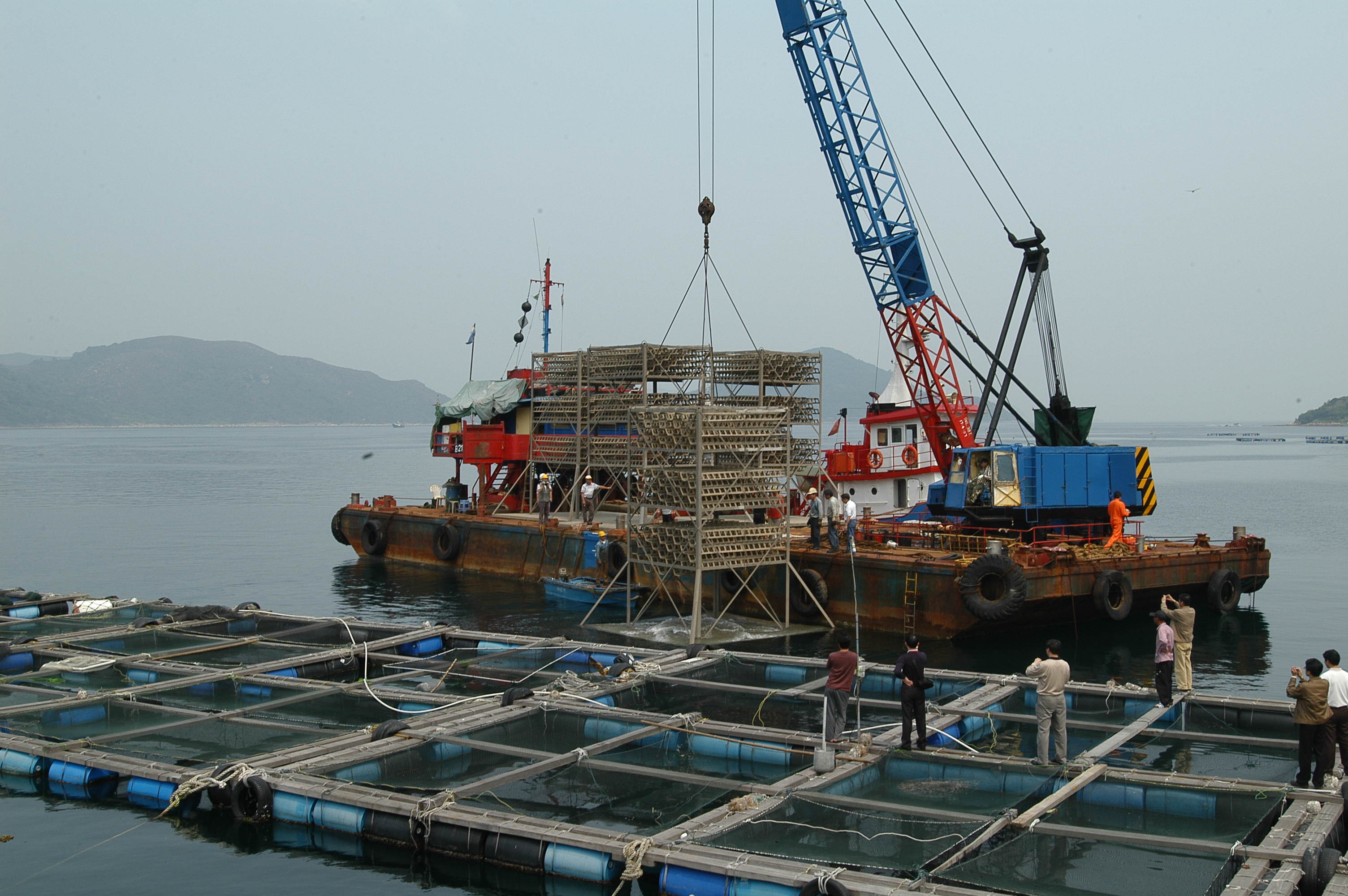Photo of deployment of Biofilter