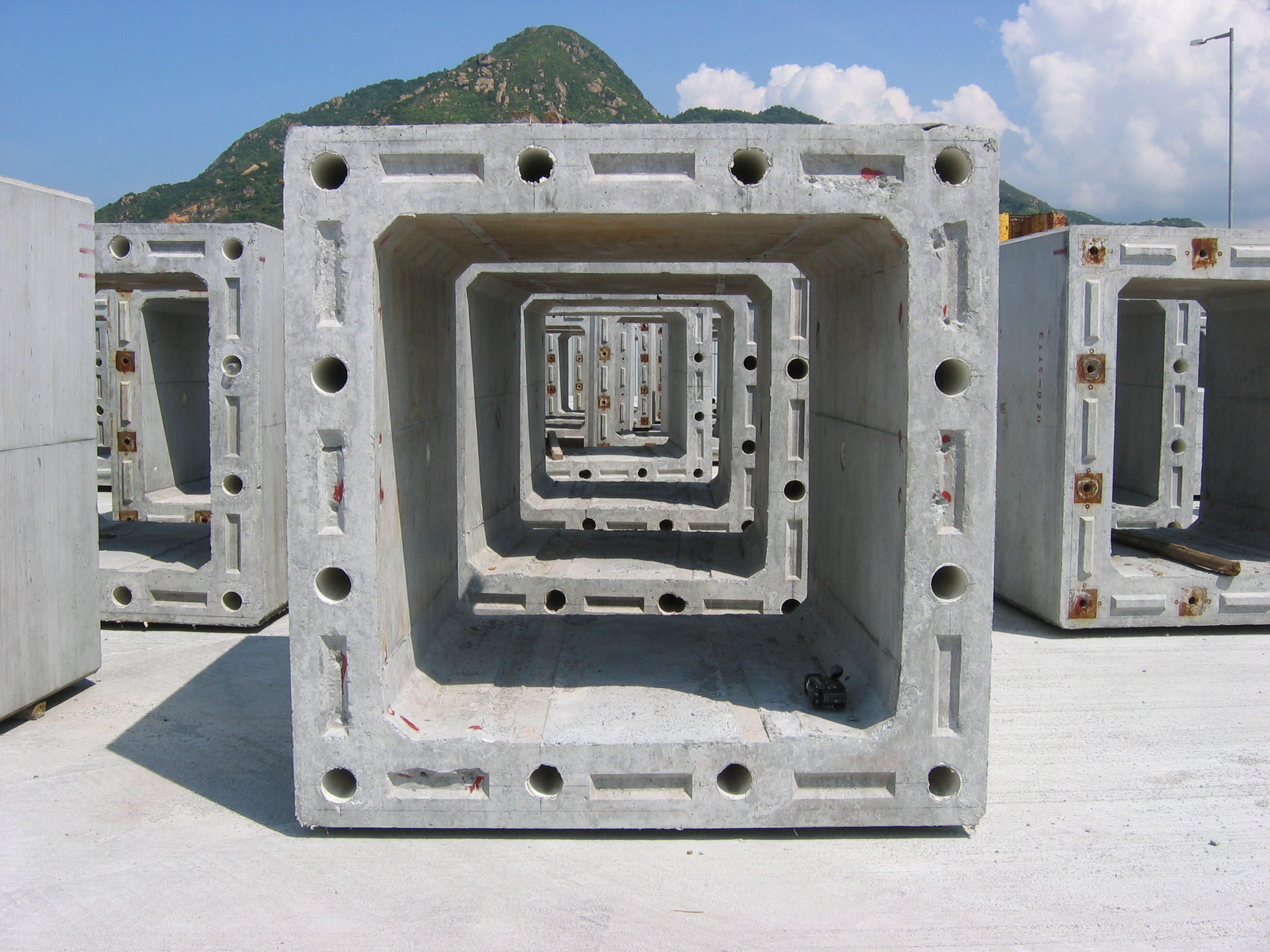 Photo of concrete hollow cube