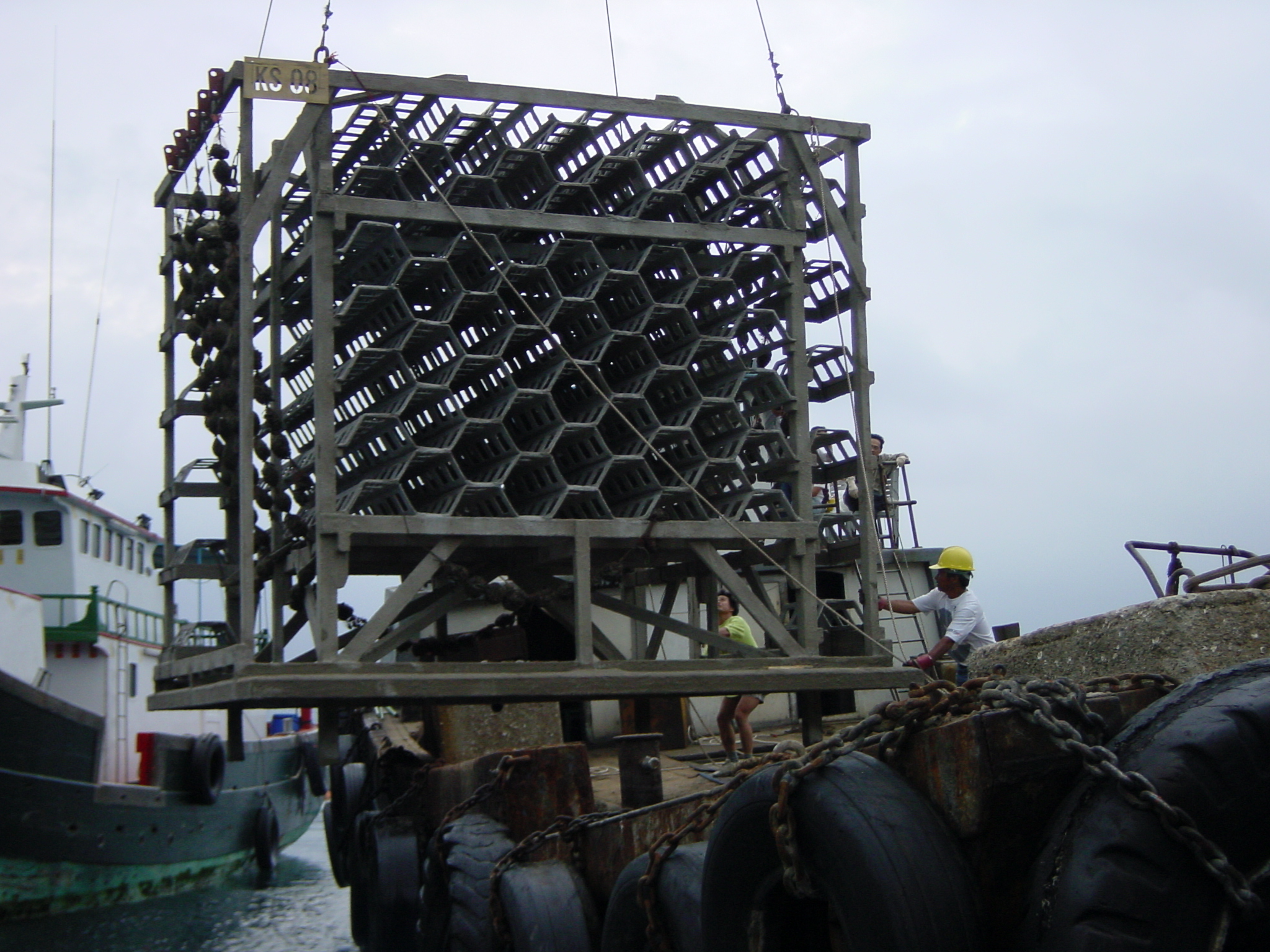 Photo of deployment of biofilter