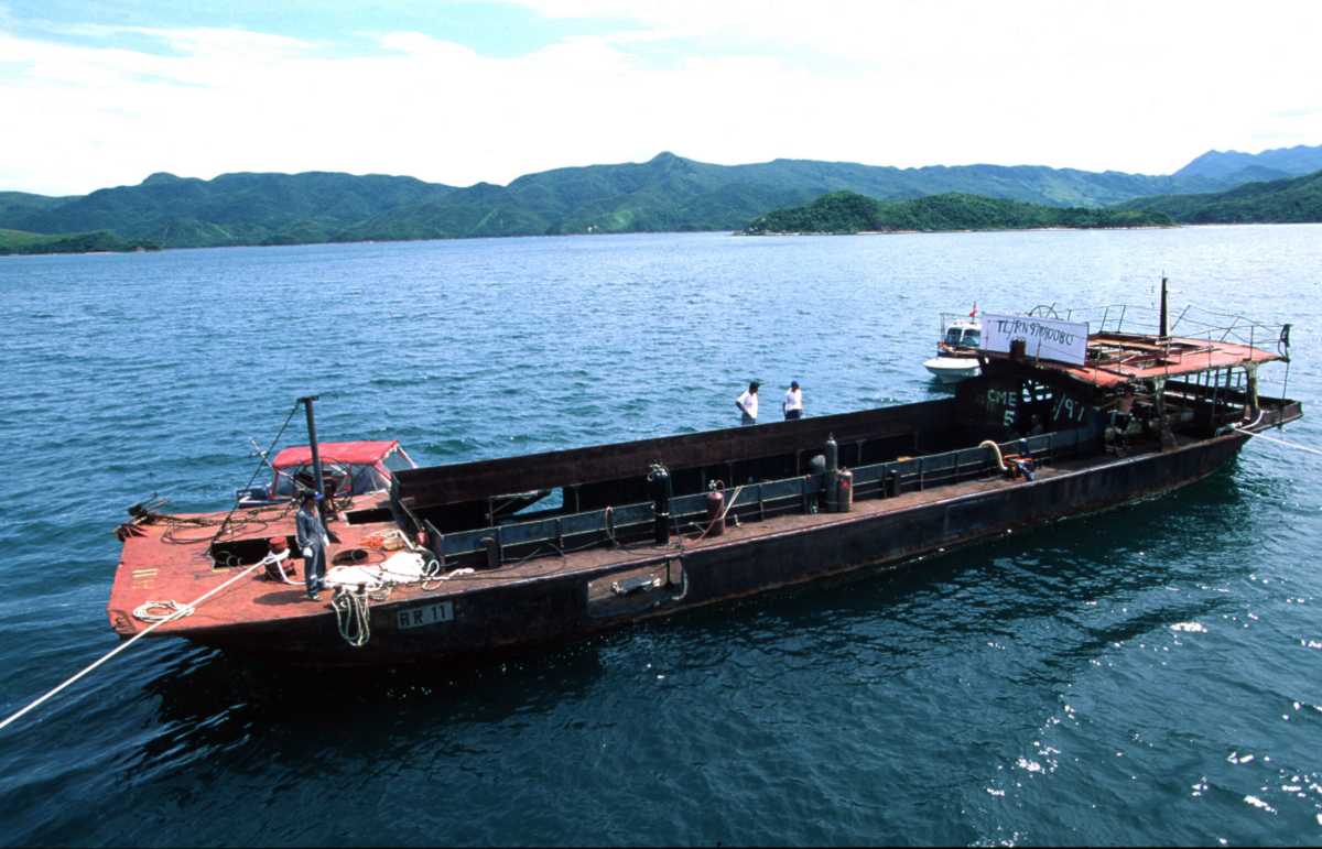 Photo of steel vessel artificial reef