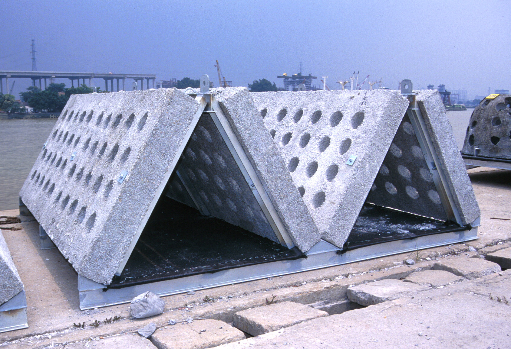 Photo of concrete toblerone artificial reef
