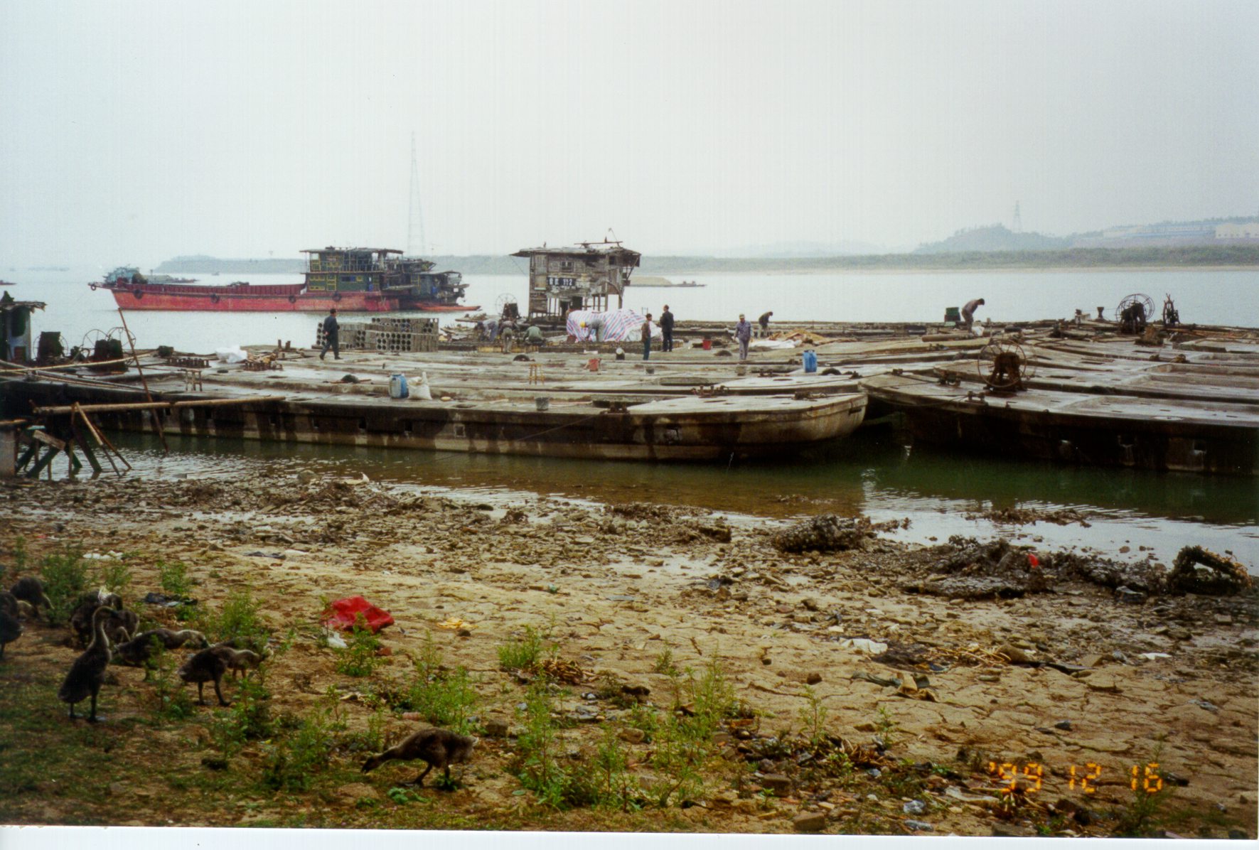 Photo of river barge artificial reef
