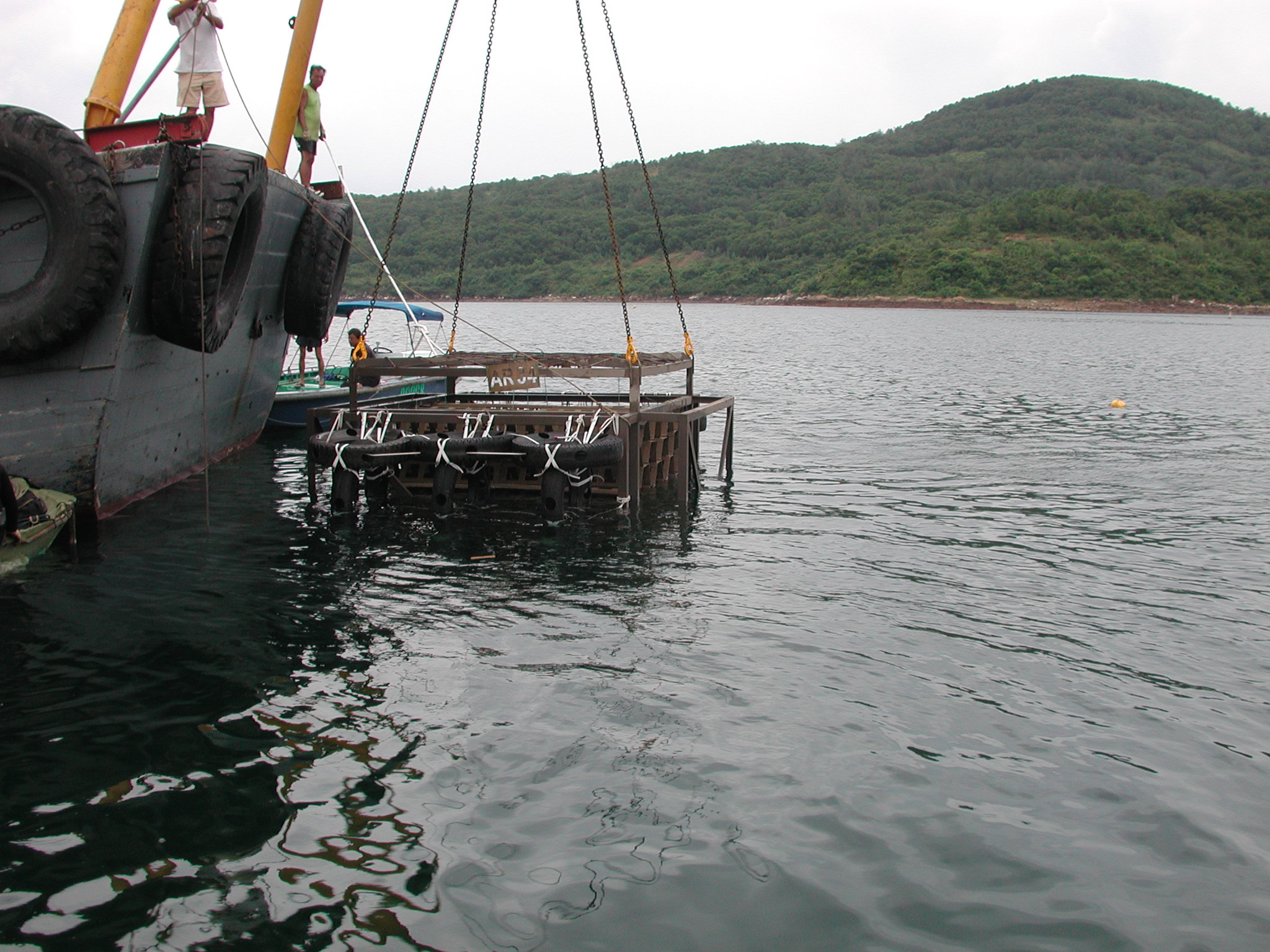 Photo of deployment of biofilter 