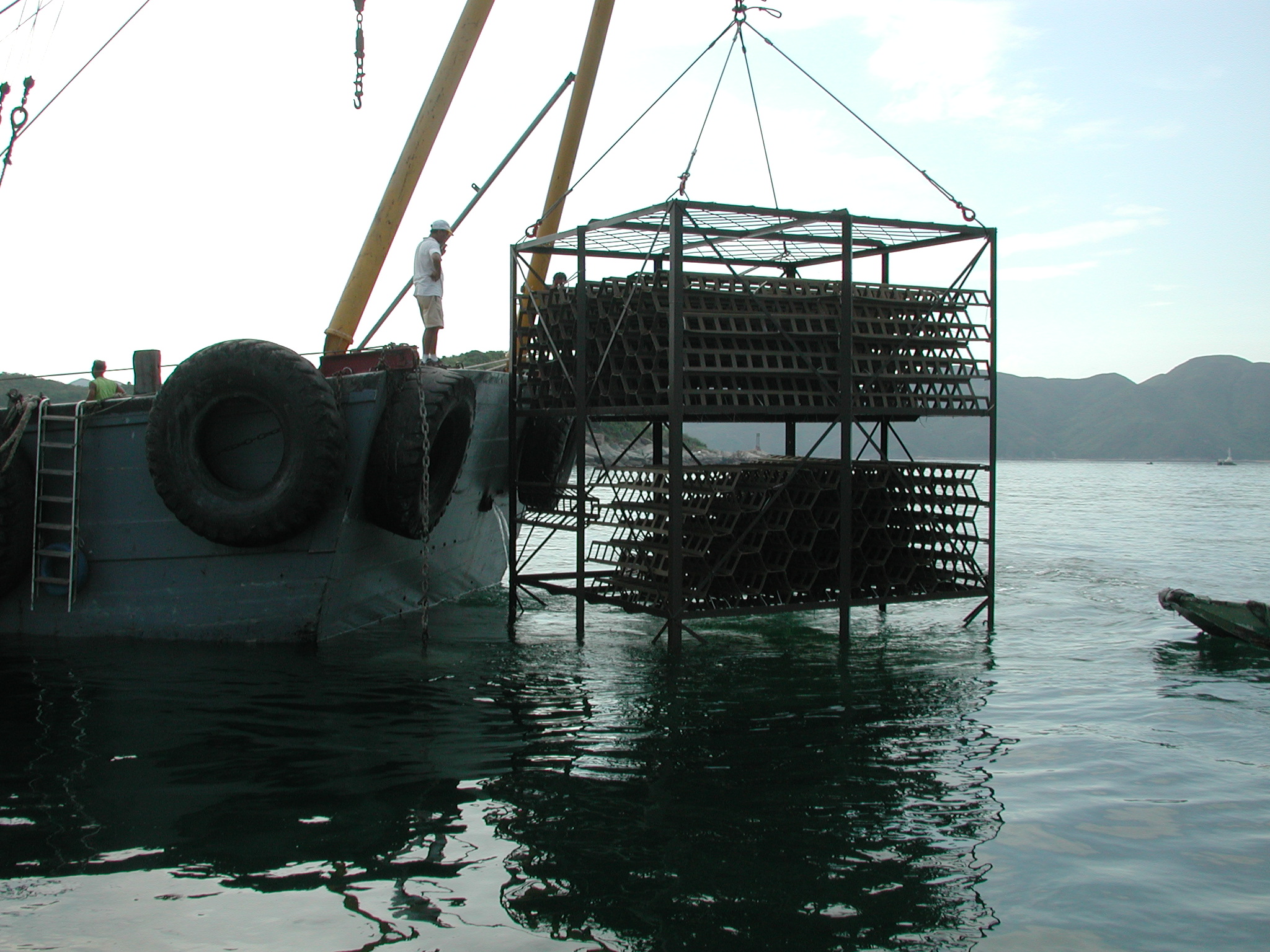 Photo of deployment of biofilter 