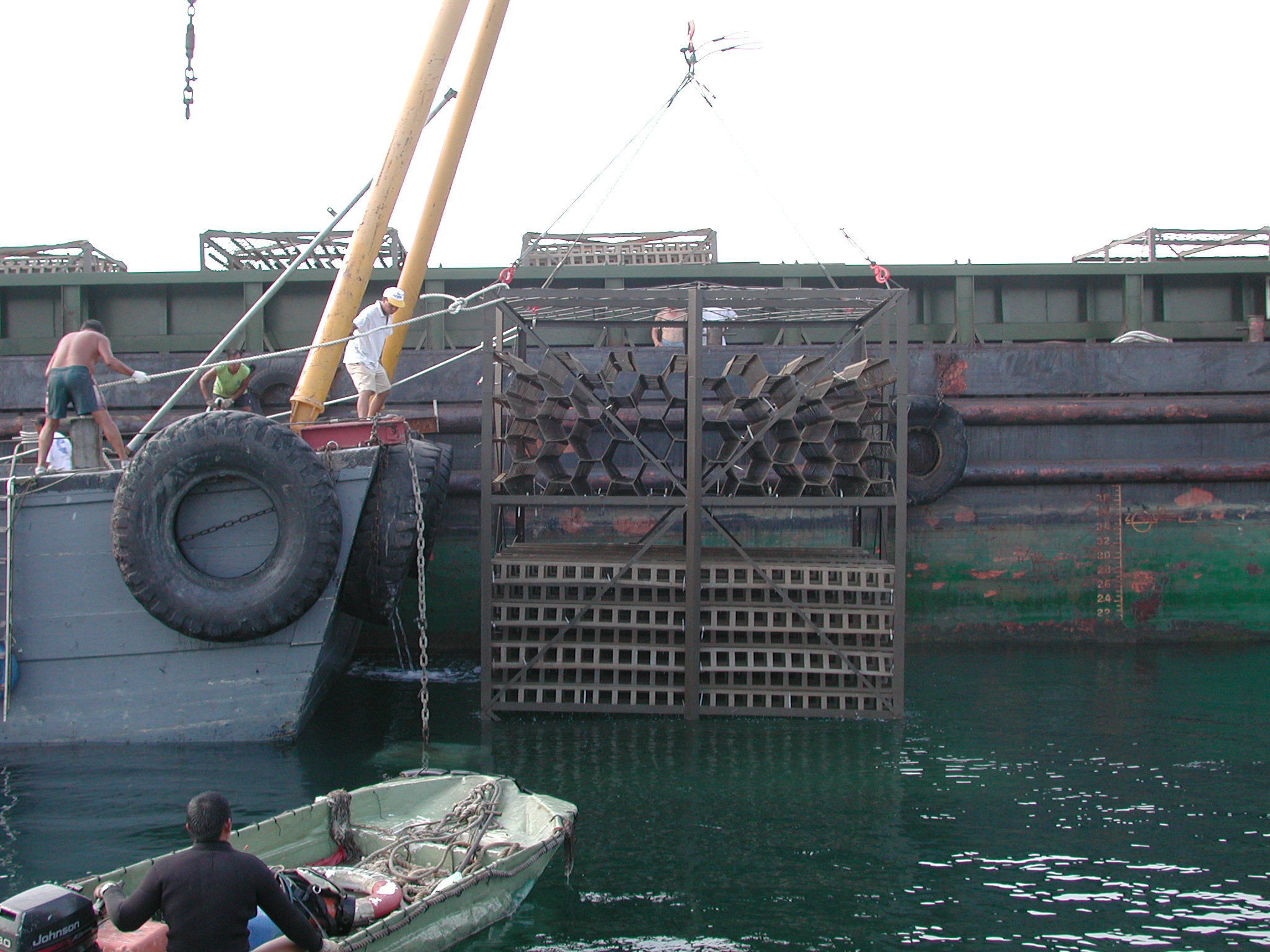 Photo of deployment of biofilter 